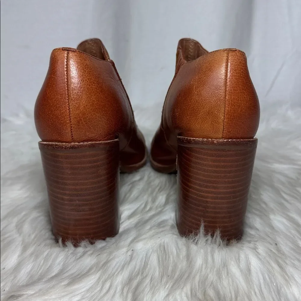 Jeffrey Campbell Ibiza Cognac Brown Leather Ankle Booties Sz 10‎